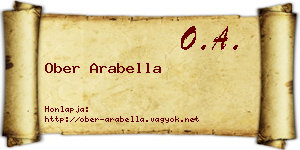 Ober Arabella névjegykártya